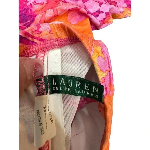 Lauren Ralph Lauren Women Pink Floral Strapless swimsuit onepiece Size 14W - Picture 5 of 7
